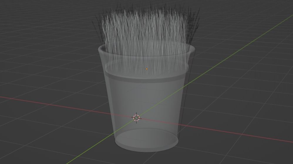 Grass in pot Low-poly 3D model_10