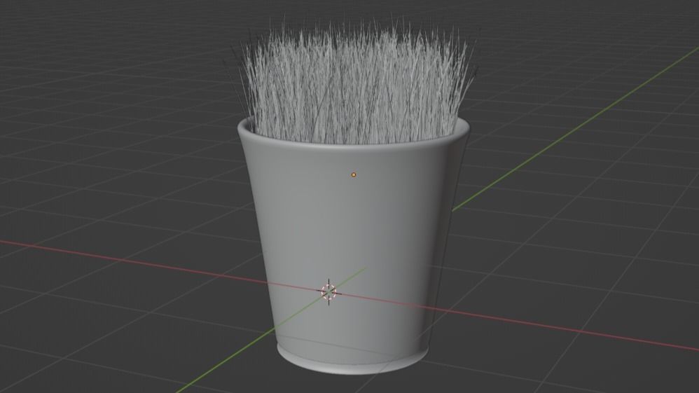 Grass in pot Low-poly 3D model_9