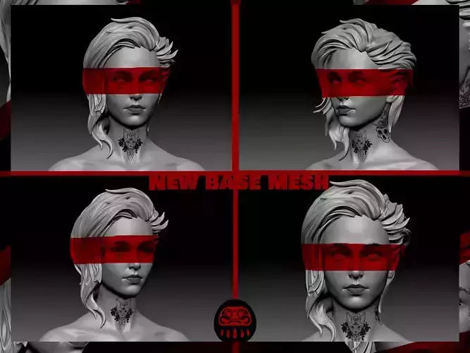 Skinny Female Base Mesh Rigged 