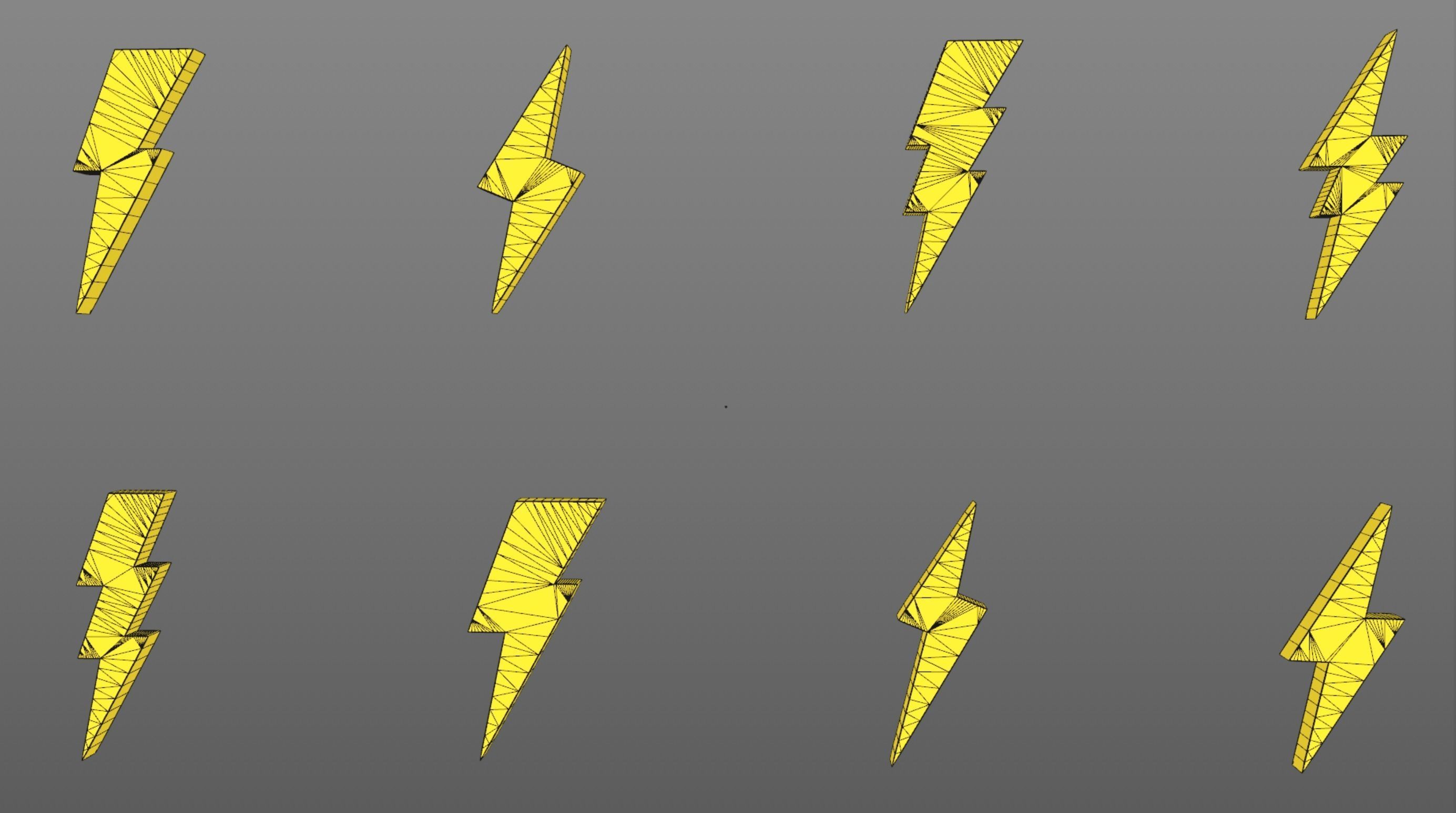 Lightning bolt symbols 3D model_5