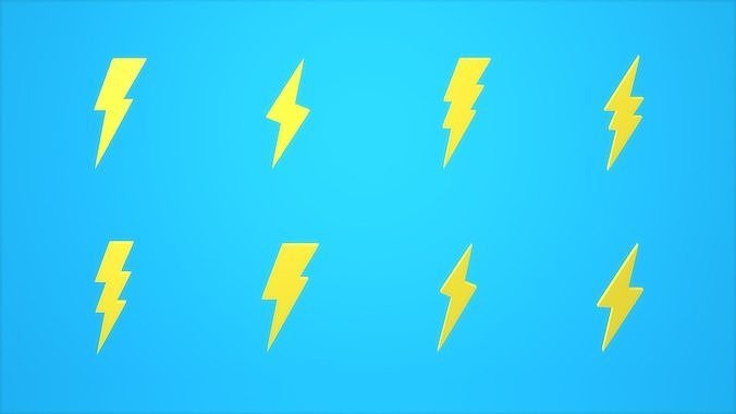 Lightning bolt symbols 3D model