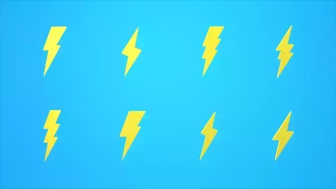 Lightning bolt symbols 3D model