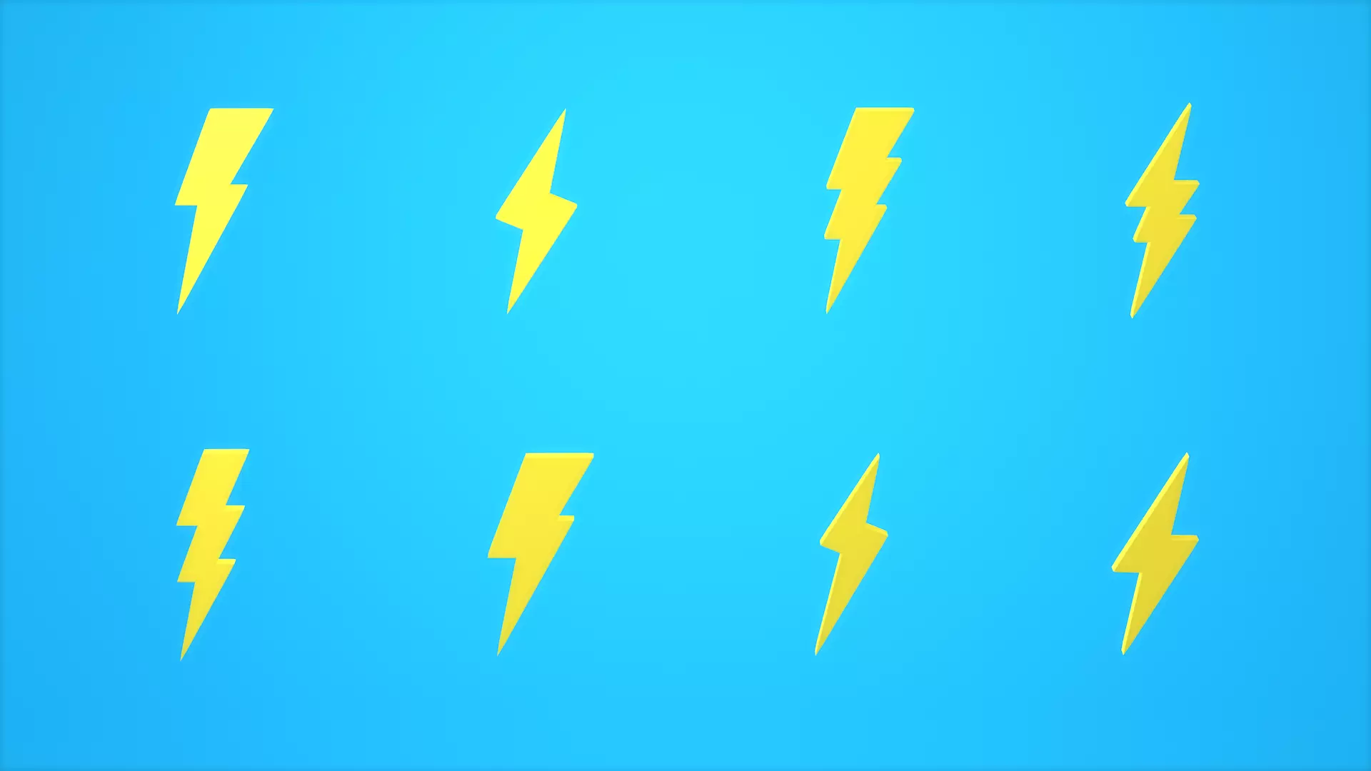 Lightning bolt symbols 3D model_0