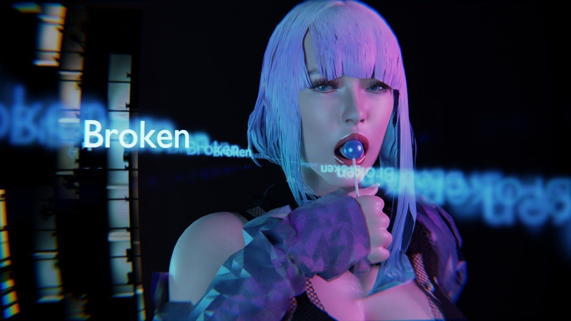 Modular Sci Fi Cyberpunkish-Game Ready Female Characters  Low-poly 3D model_6