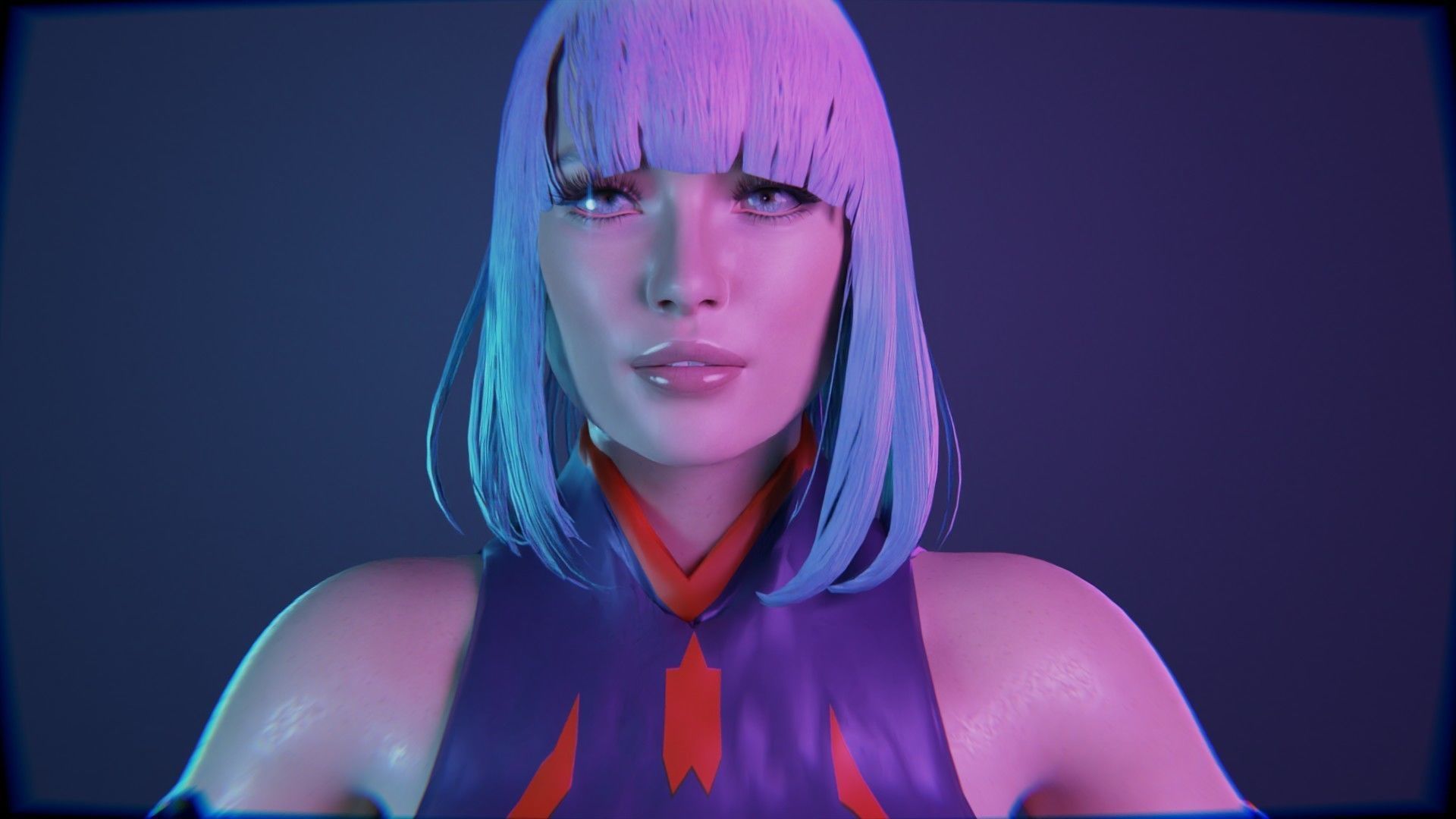 Modular Sci Fi Cyberpunkish-Game Ready Female Characters  Low-poly 3D model_9