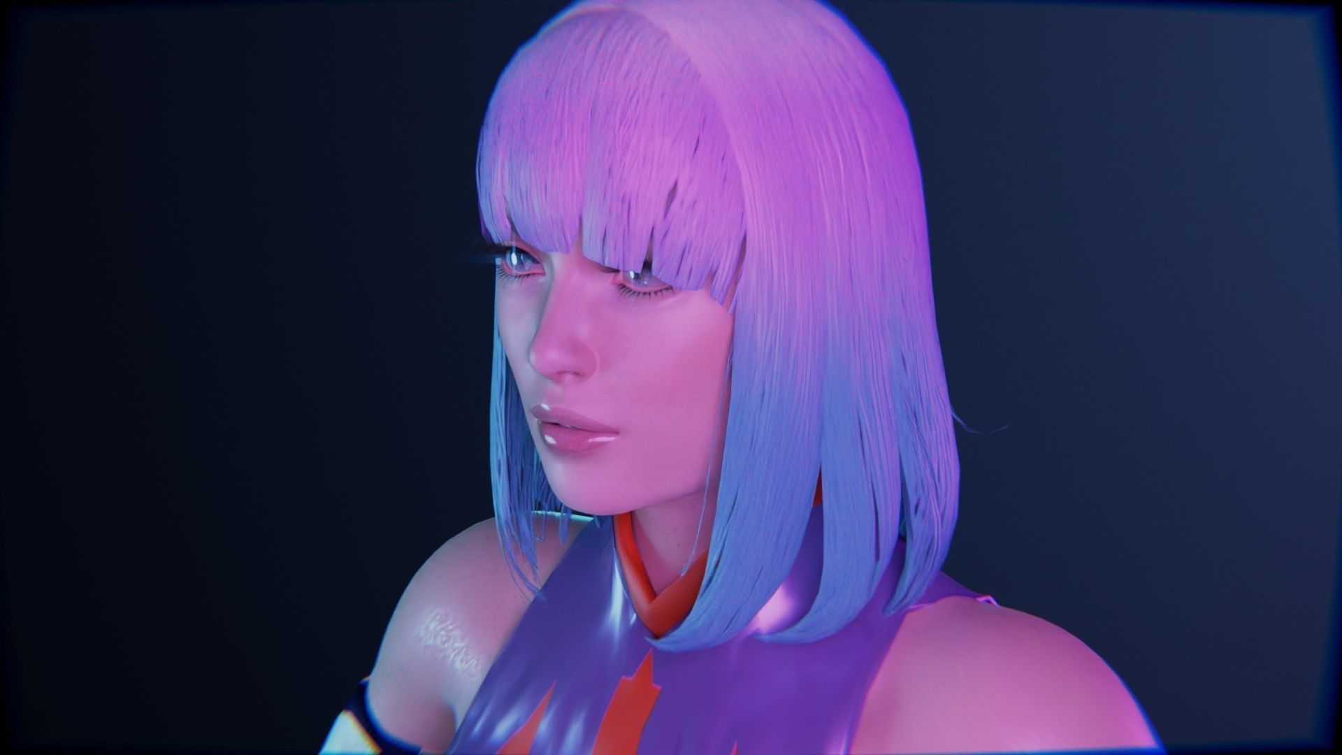 Modular Sci Fi Cyberpunkish-Game Ready Female Characters  Low-poly 3D model_16