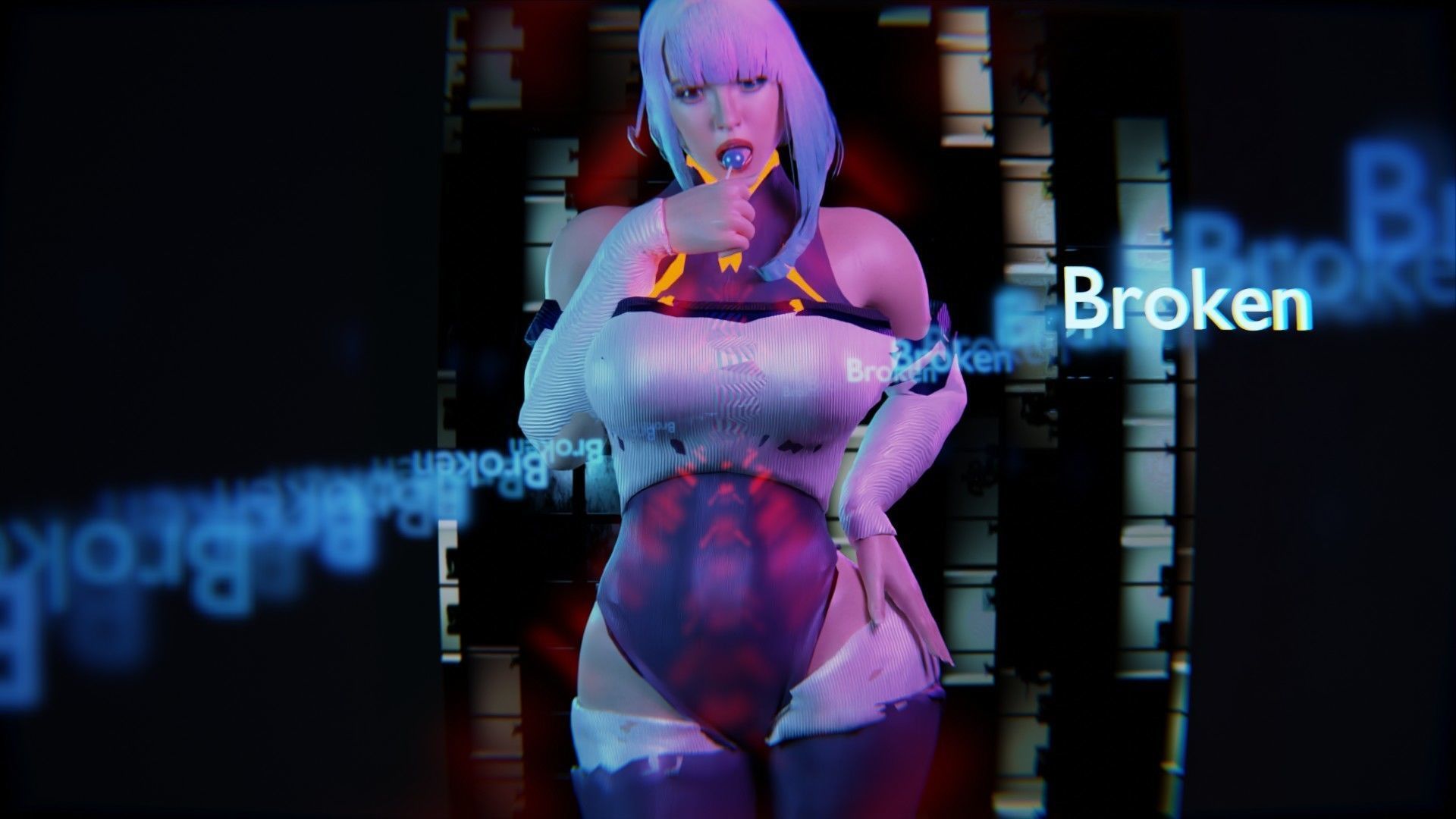 Modular Sci Fi Cyberpunkish-Game Ready Female Characters  Low-poly 3D model_18