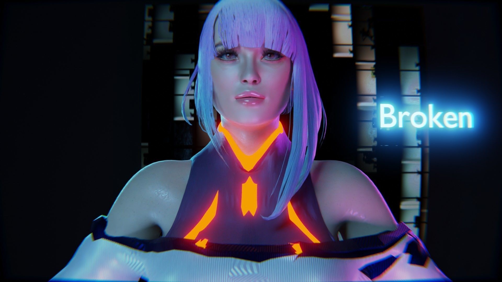 Modular Sci Fi Cyberpunkish-Game Ready Female Characters  Low-poly 3D model_15