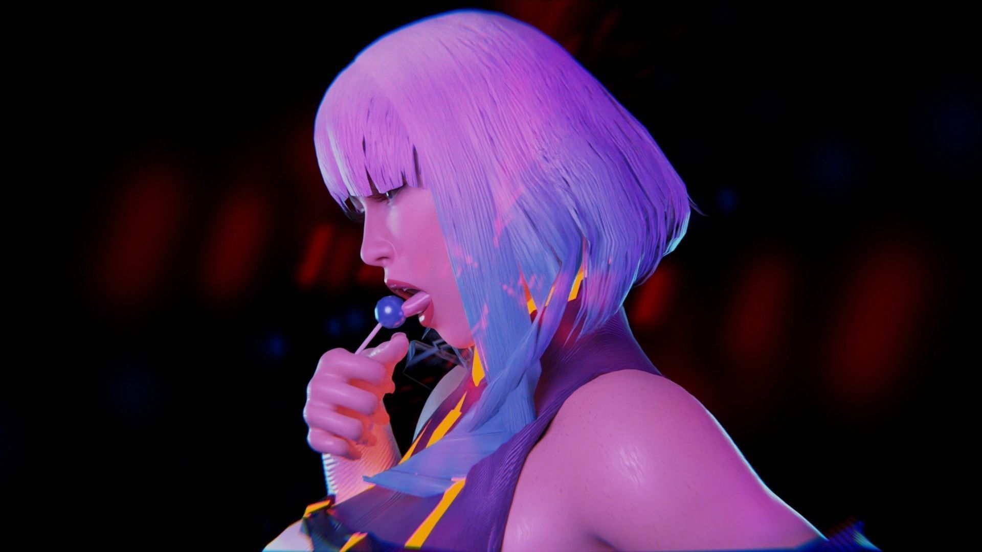 Modular Sci Fi Cyberpunkish-Game Ready Female Characters  Low-poly 3D model_23