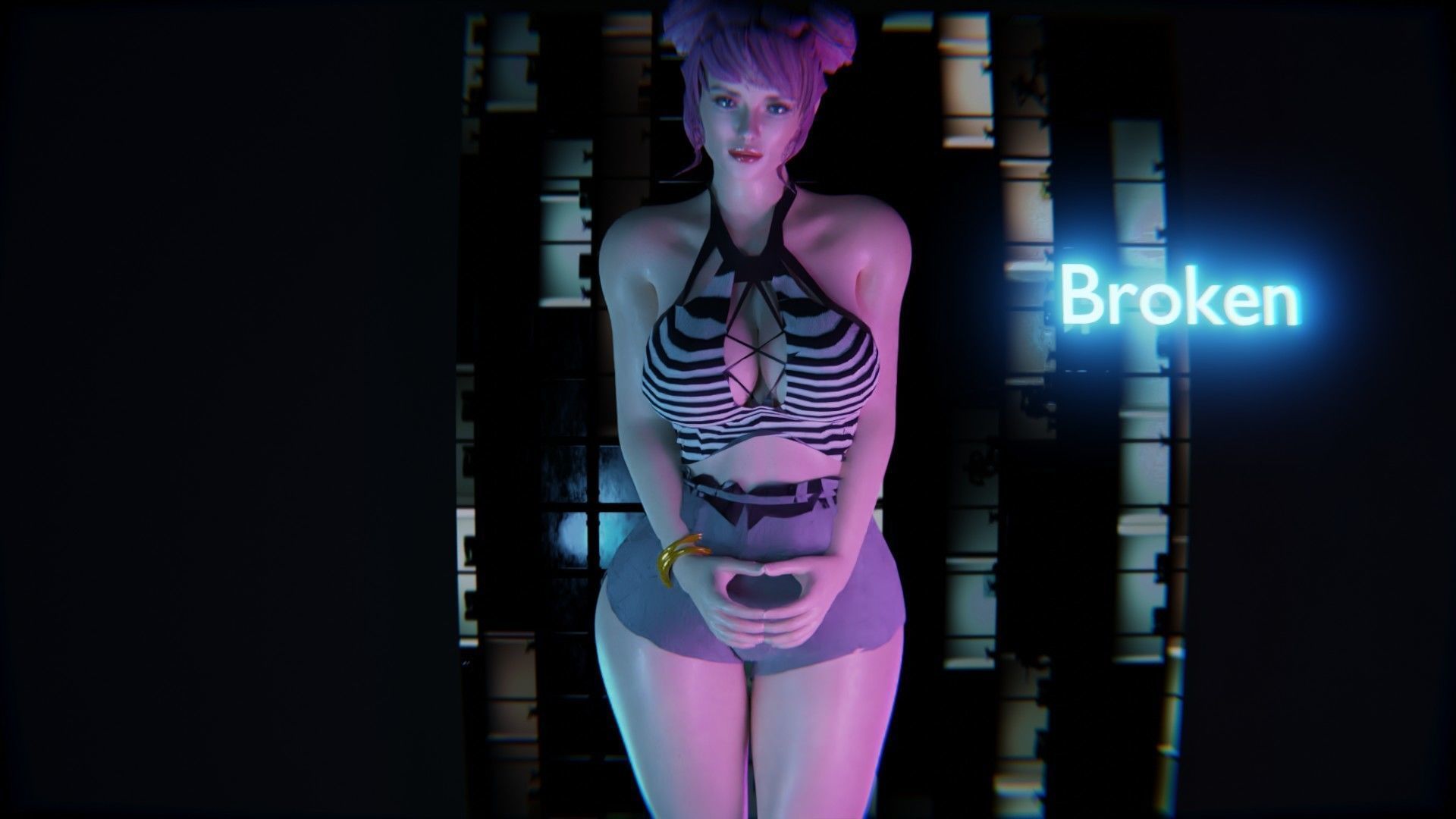 Modular Sci Fi Cyberpunkish-Game Ready Female Characters  Low-poly 3D model_14