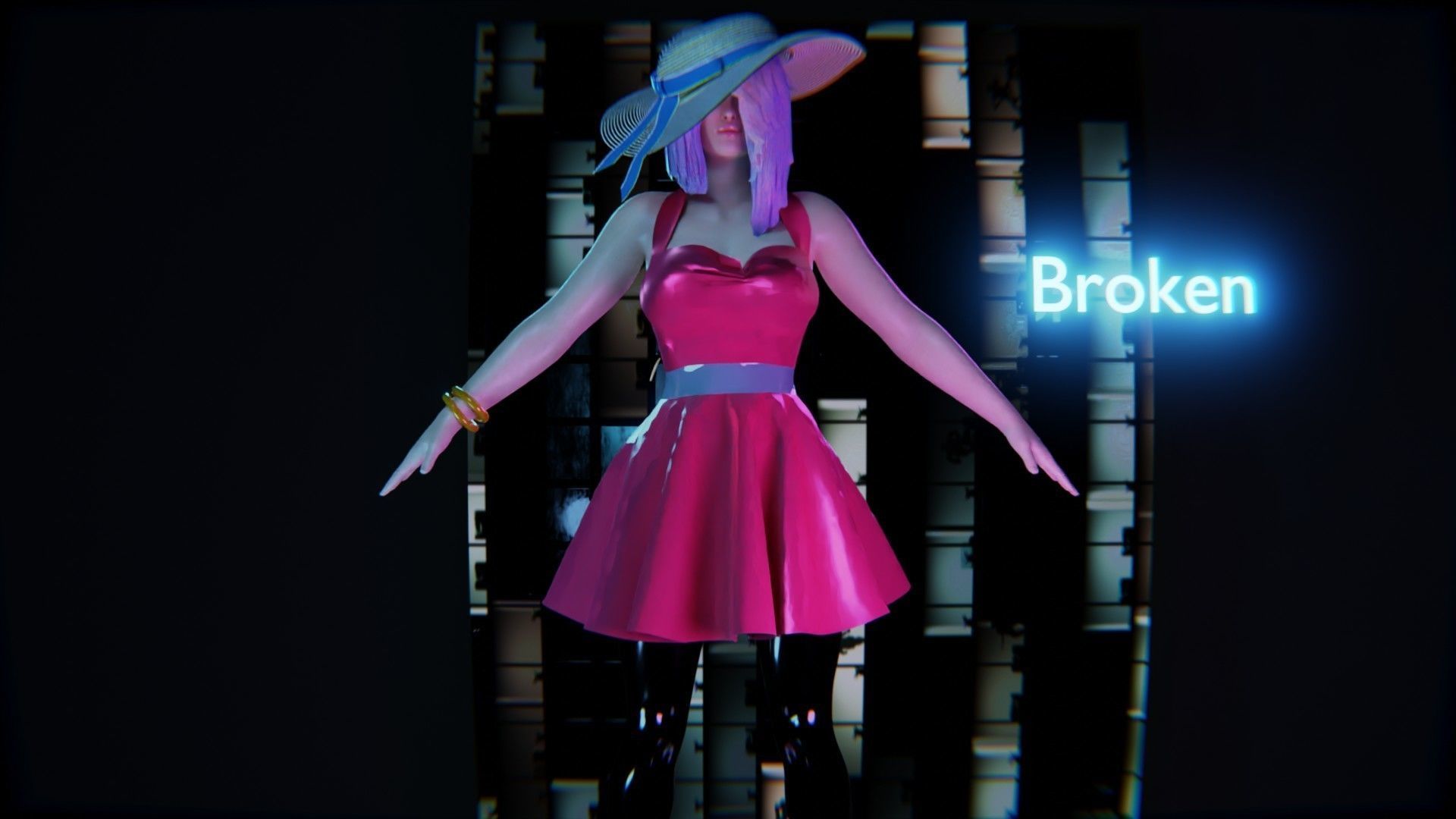 Modular Sci Fi Cyberpunkish-Game Ready Female Characters  Low-poly 3D model_20