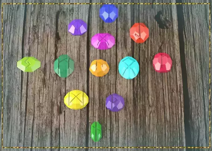 Dwarven Gem Tokens 3D print model