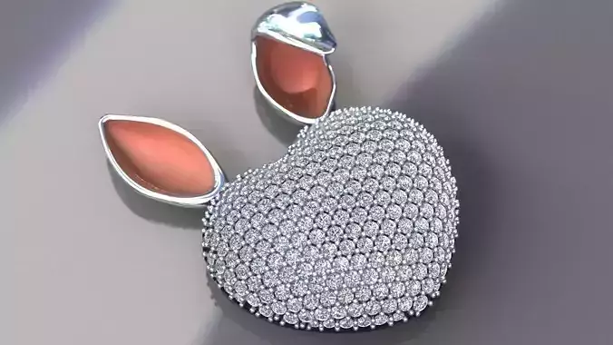 Pave-Set Diamond Heart Pendant