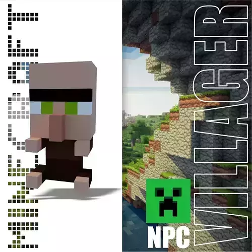 Minecraft Villager NPC  3D model