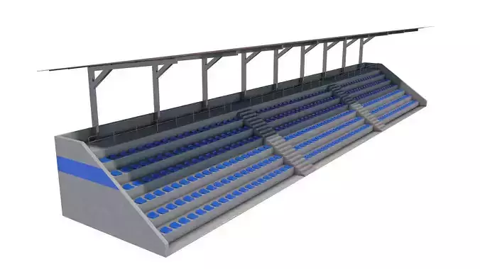 Tribune stadium with seats 3D model