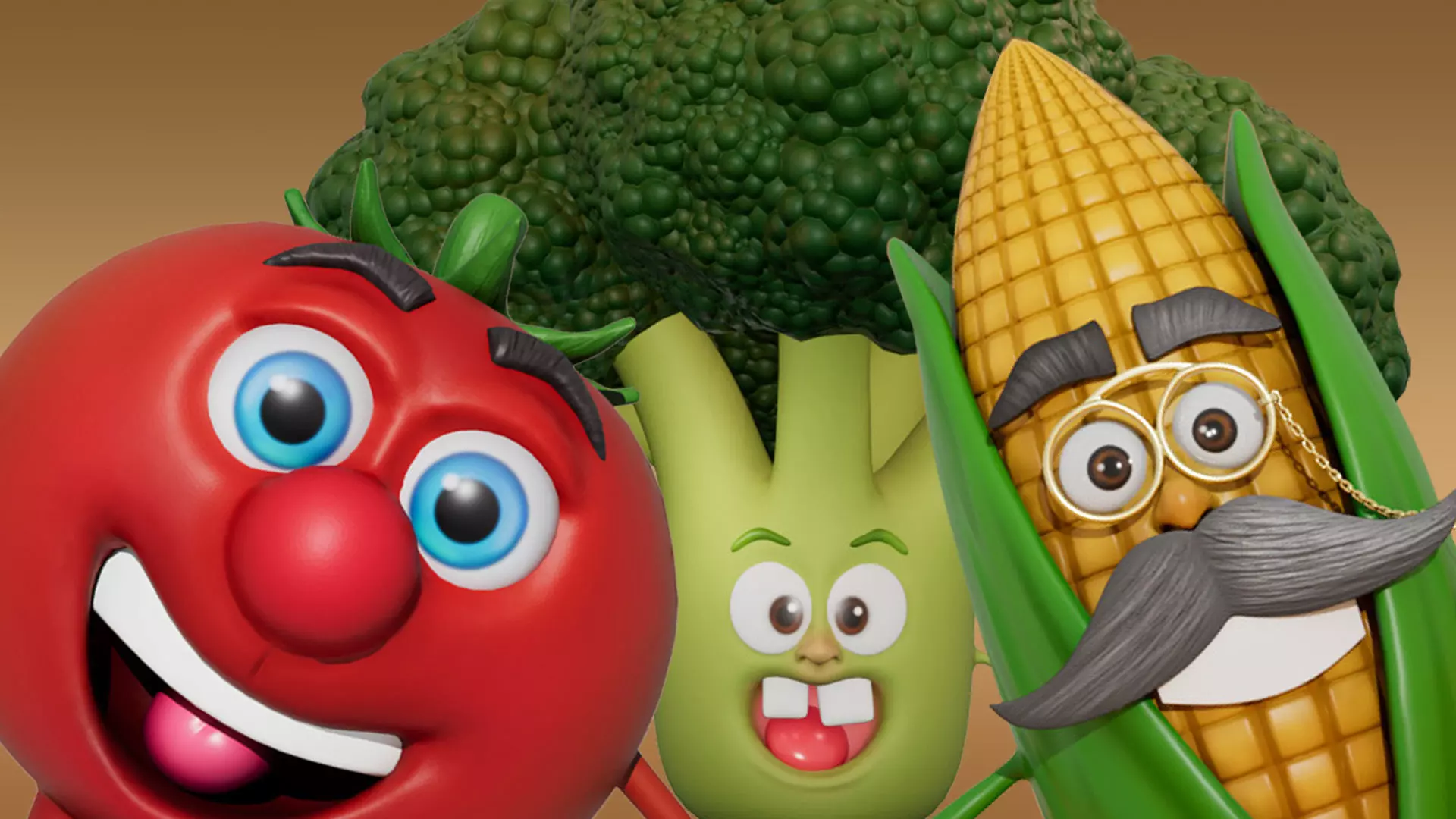 3D Set of vegetables Low-poly 3D model_0