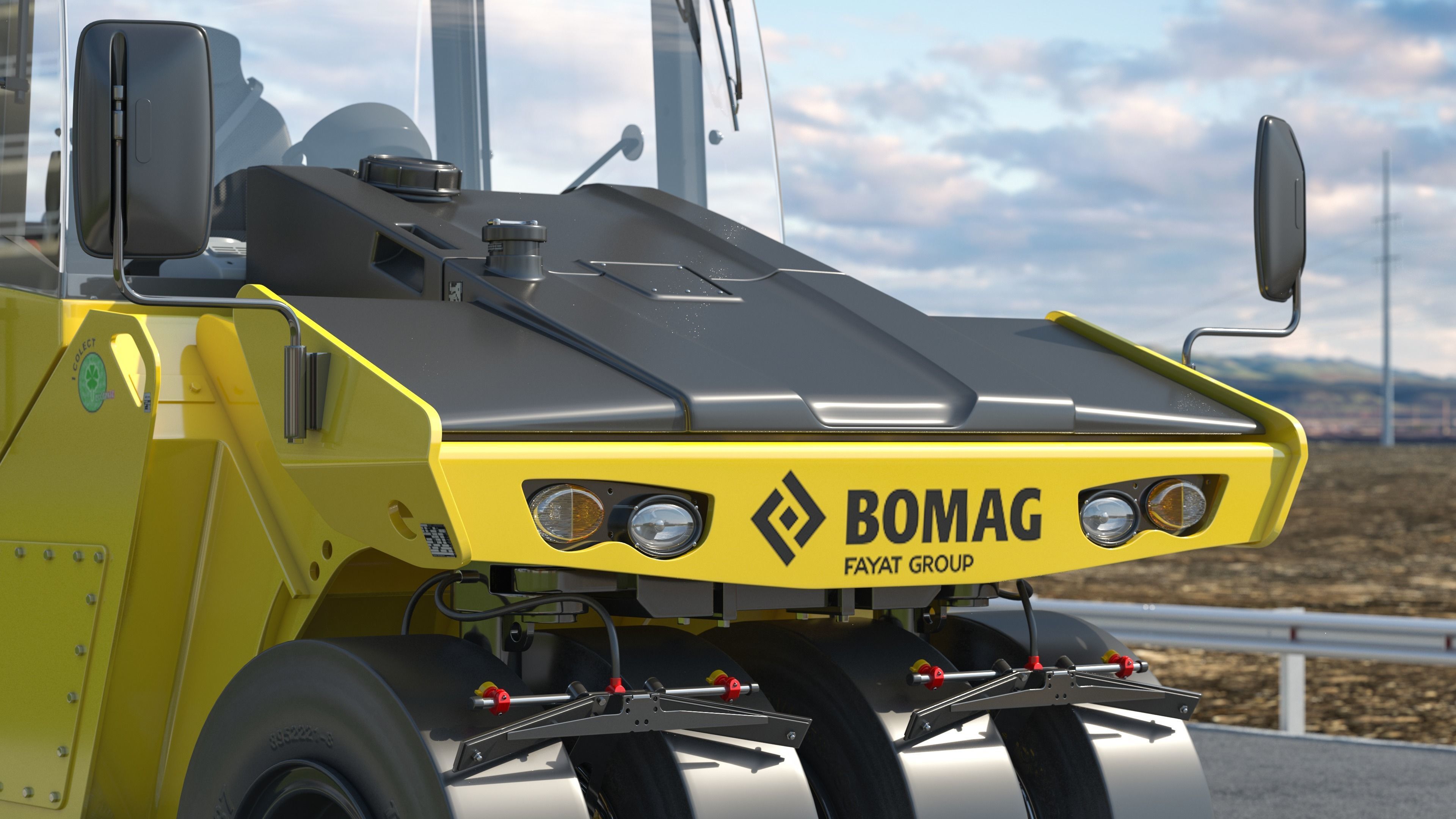 Bomag BW 28 RH Pneumatic Tired Compactor 3D model_37