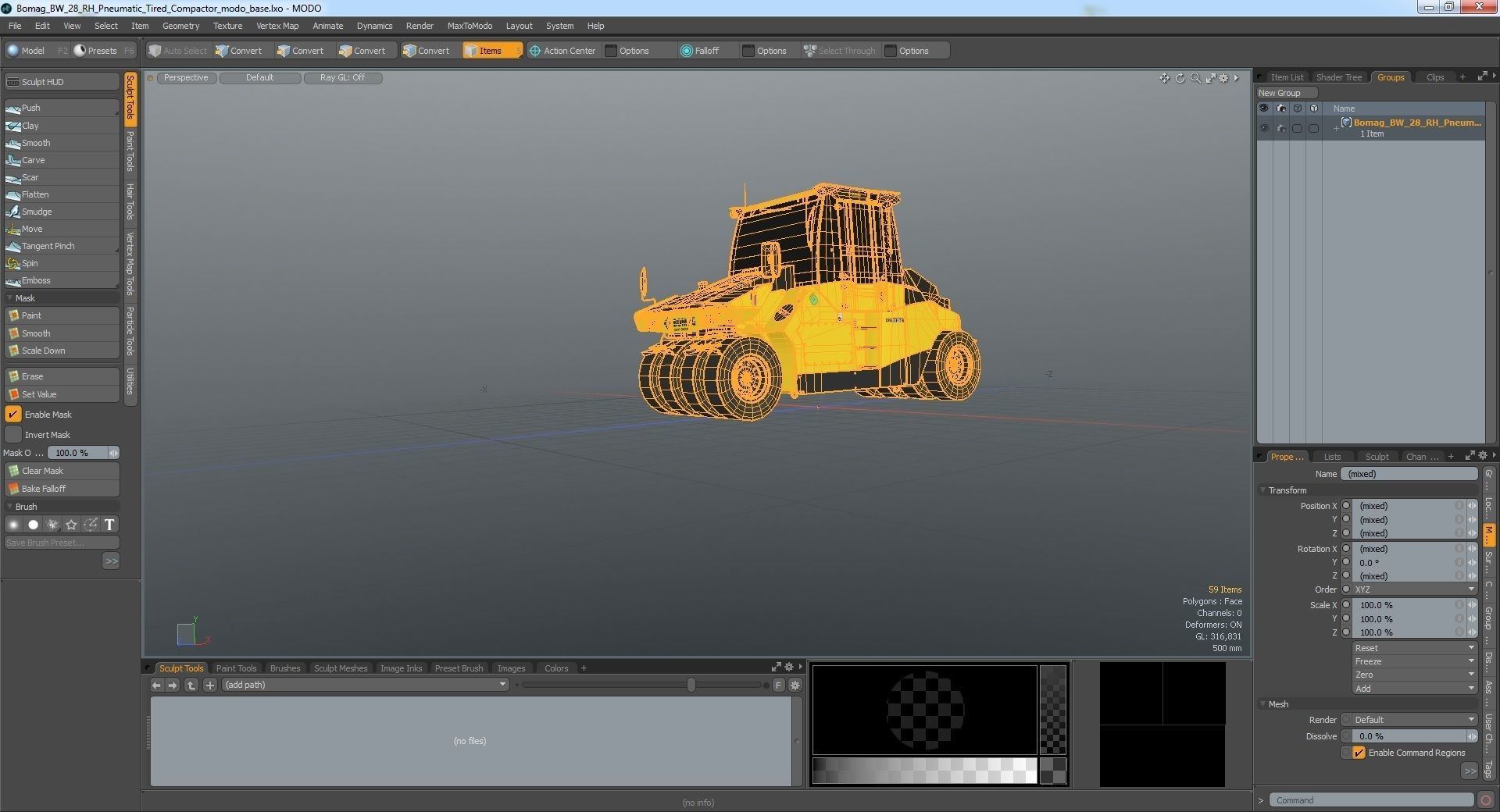 Bomag BW 28 RH Pneumatic Tired Compactor 3D model_43