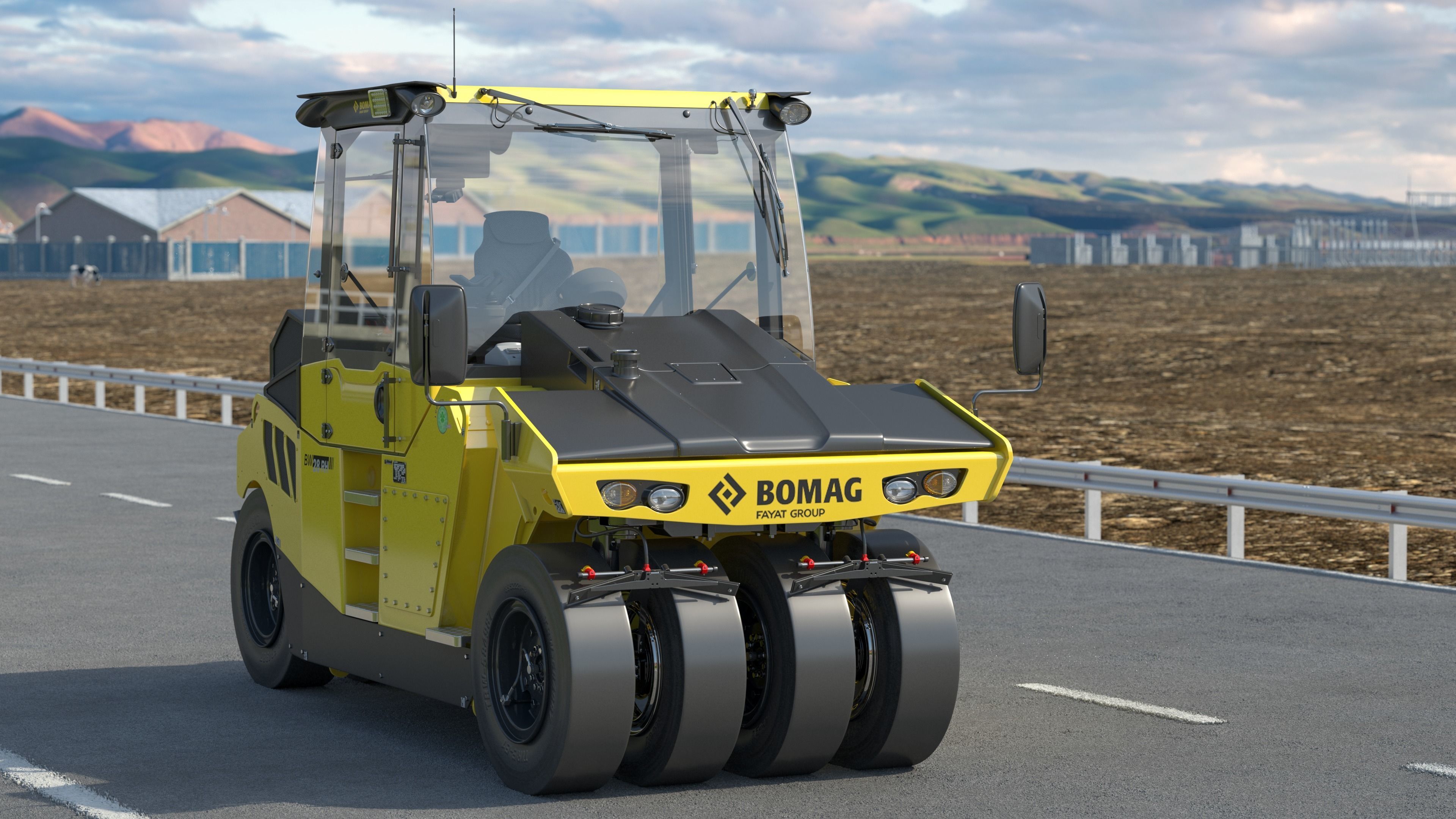 Bomag BW 28 RH Pneumatic Tired Compactor 3D model_33