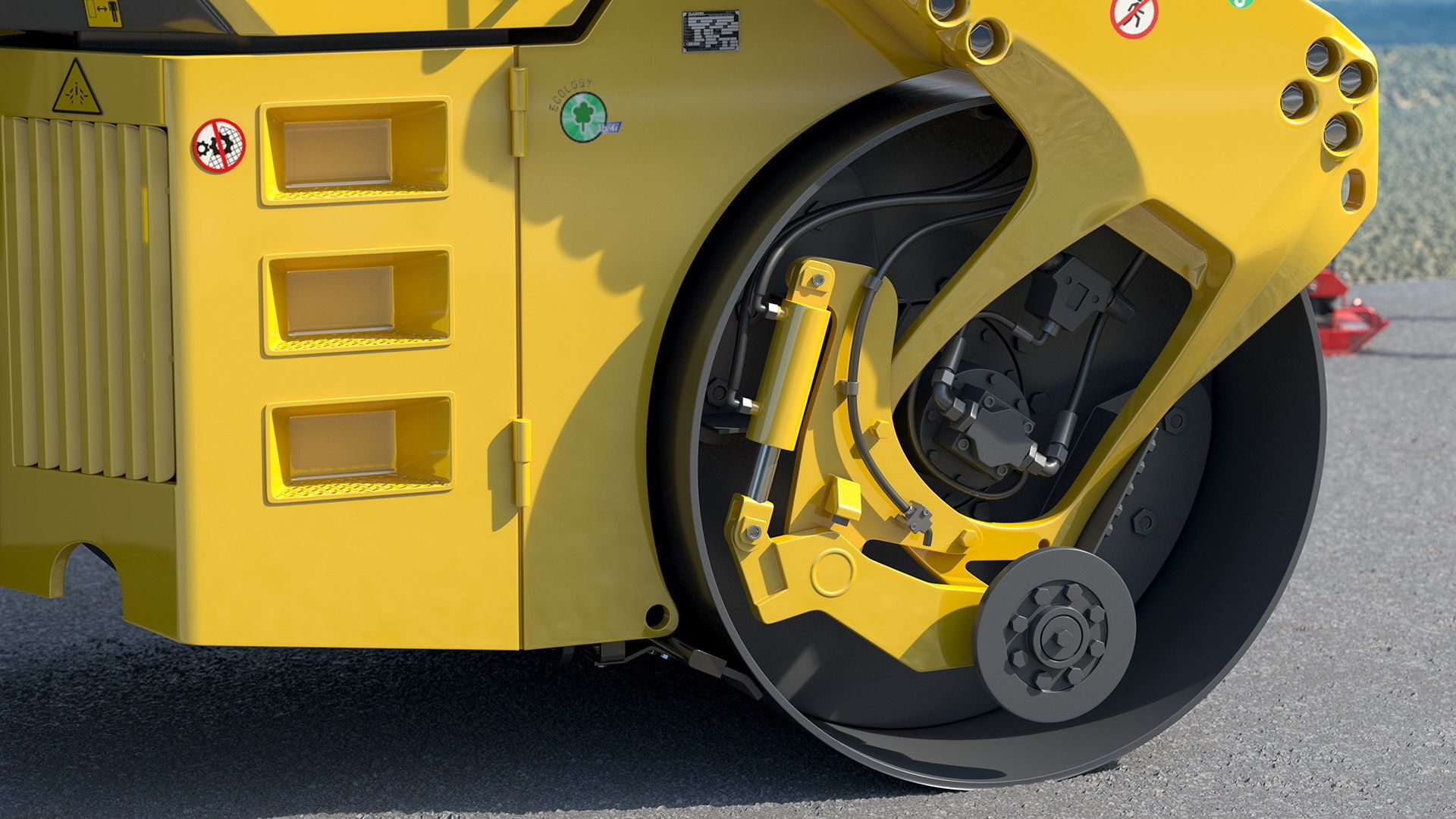 Bomag BW 205 AD4 Tandem Roller Rigged 3D model_6