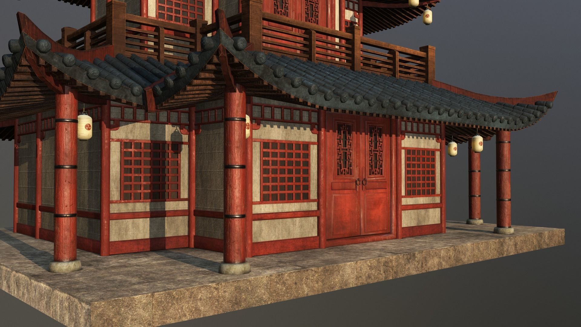 Asian Japanese Traditional Building Collection 3D model_30