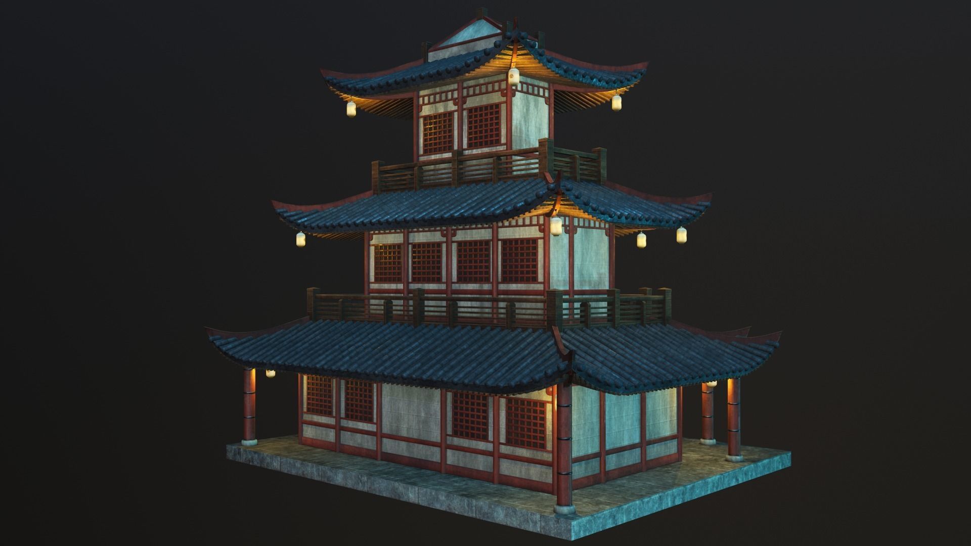 Asian Japanese Traditional Building Collection 3D model_18