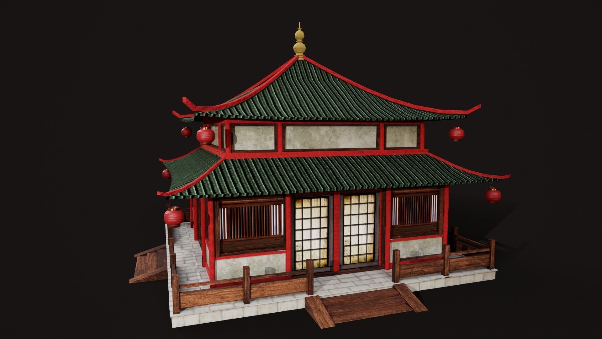 Asian Japanese Traditional Building Collection 3D model_108