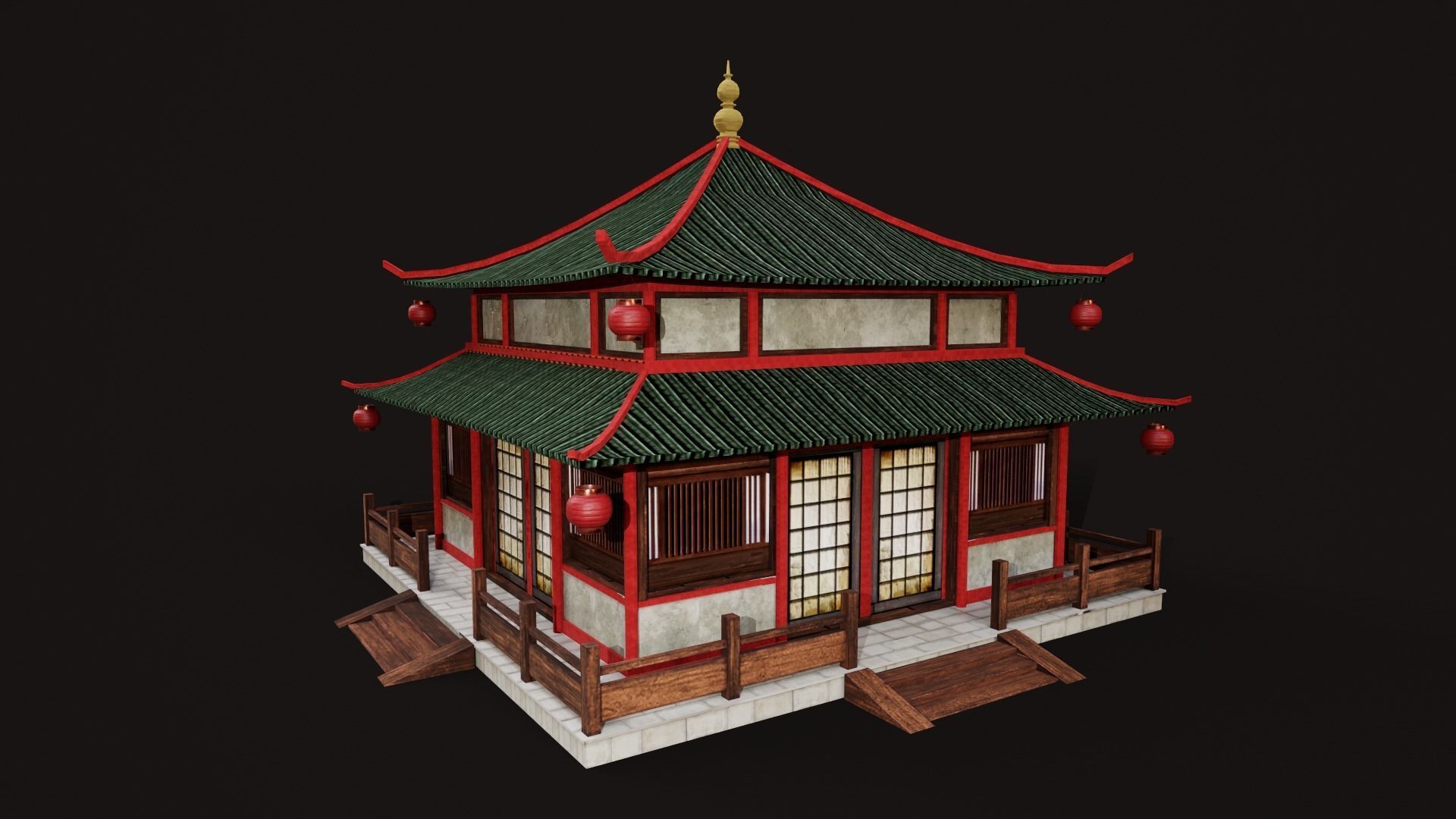 Asian Japanese Traditional Building Collection 3D model_111