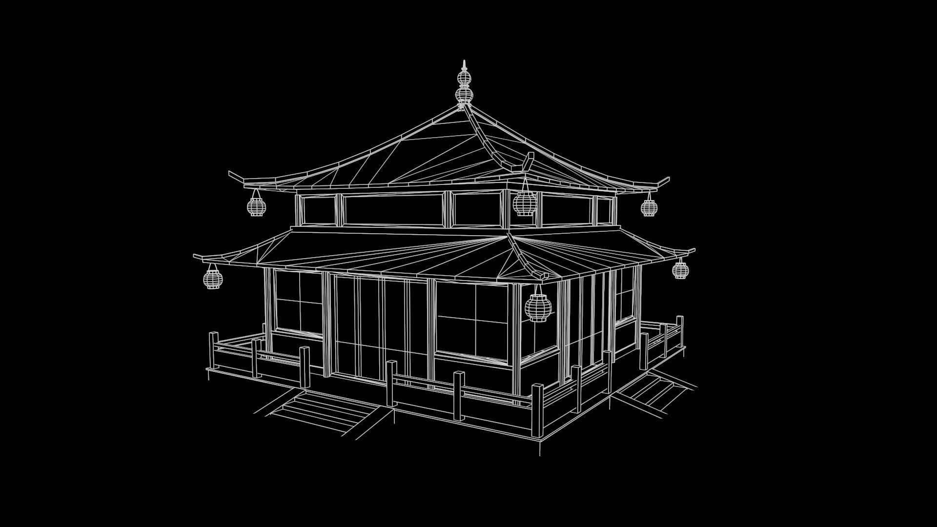 Asian Japanese Traditional Building Collection 3D model_126