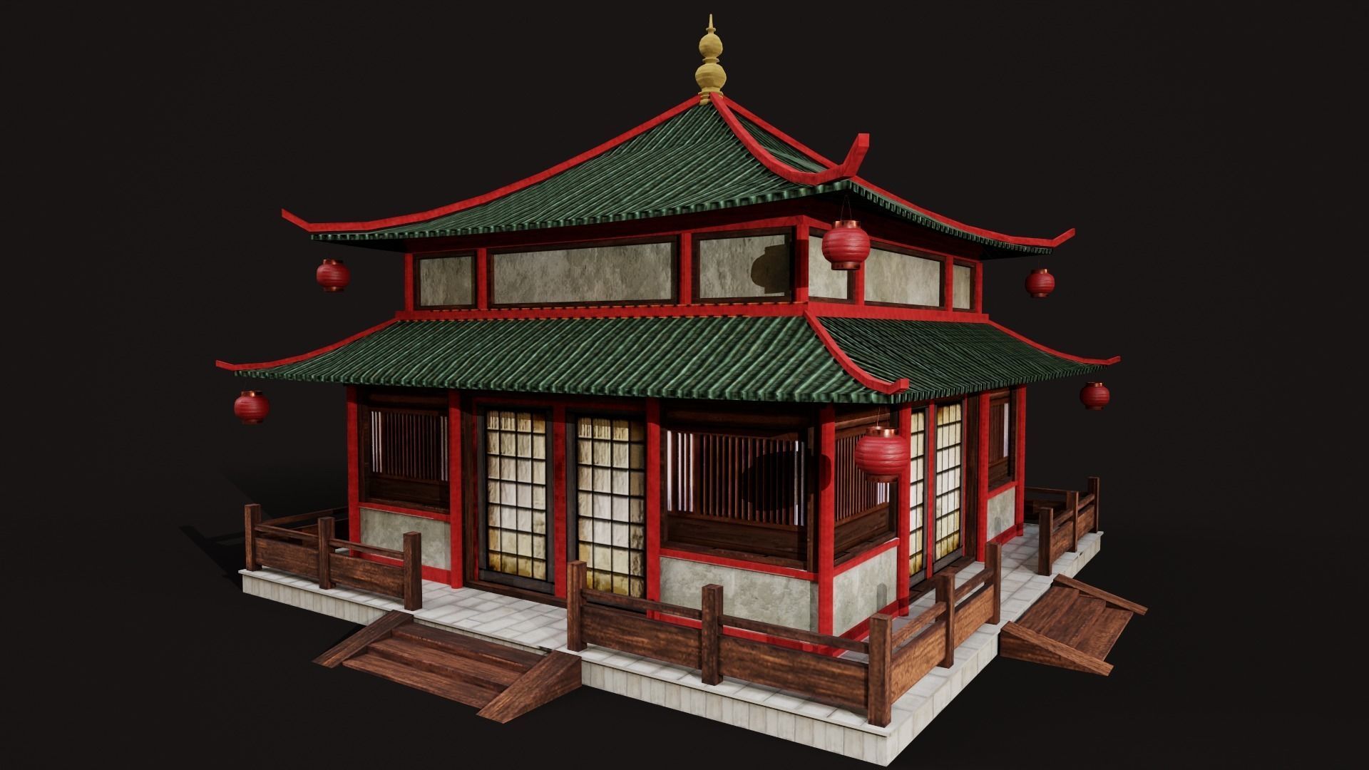 Asian Japanese Traditional Building Collection 3D model_118