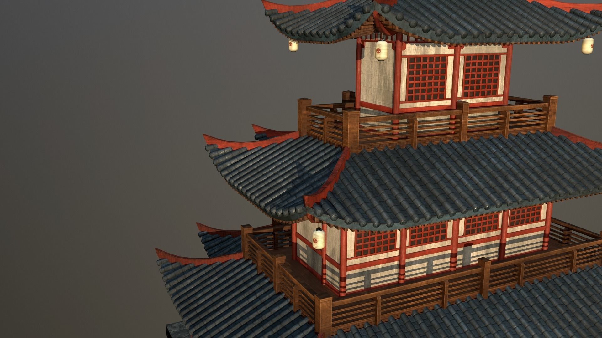Asian Japanese Traditional Building Collection 3D model_39