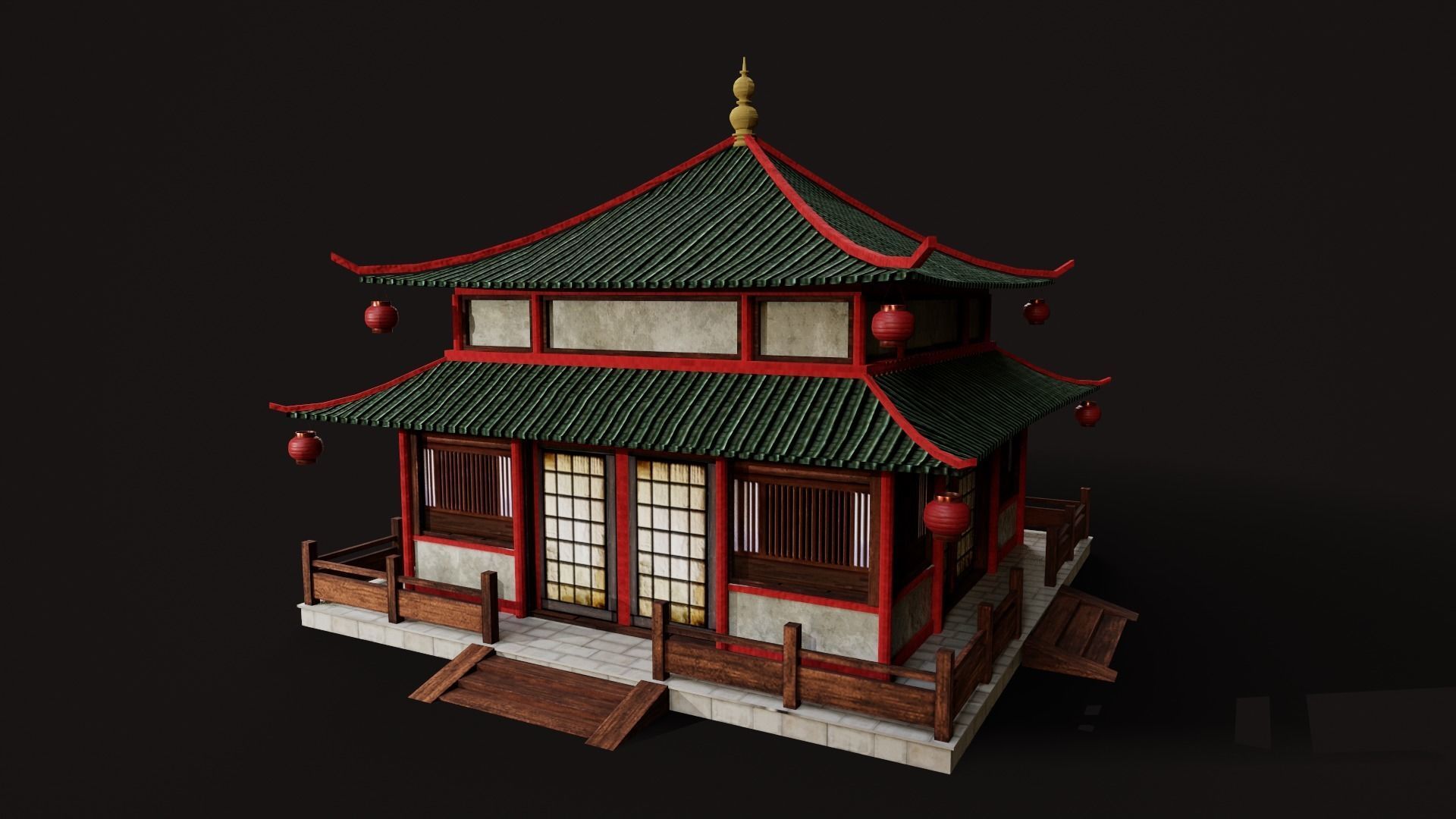 Asian Japanese Traditional Building Collection 3D model_120