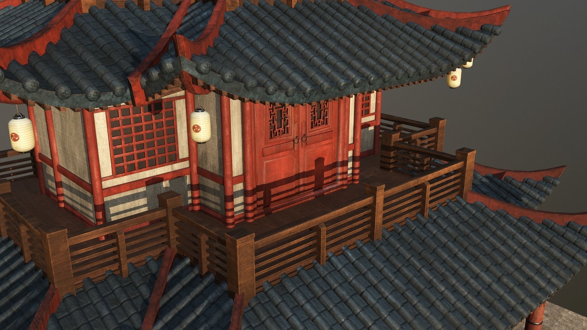 Asian Japanese Traditional Building Collection 3D model_36
