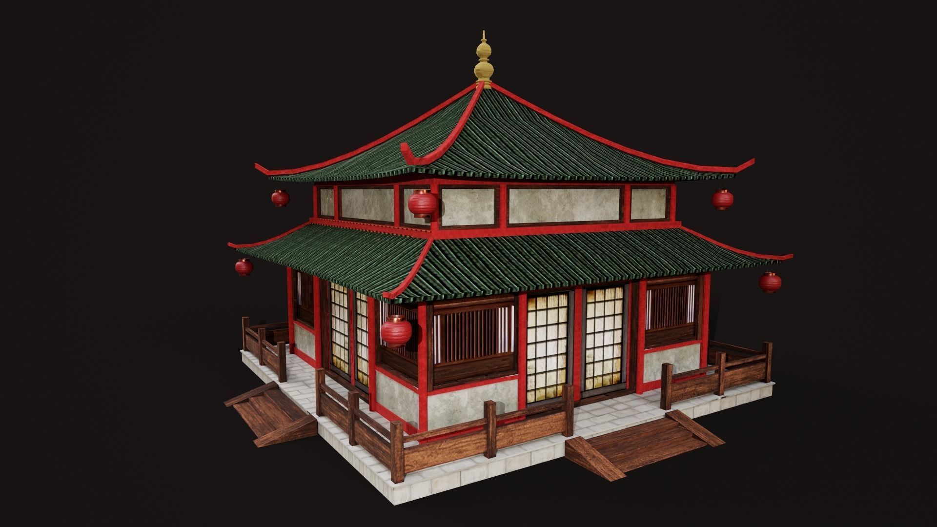 Asian Japanese Traditional Building Collection 3D model_110