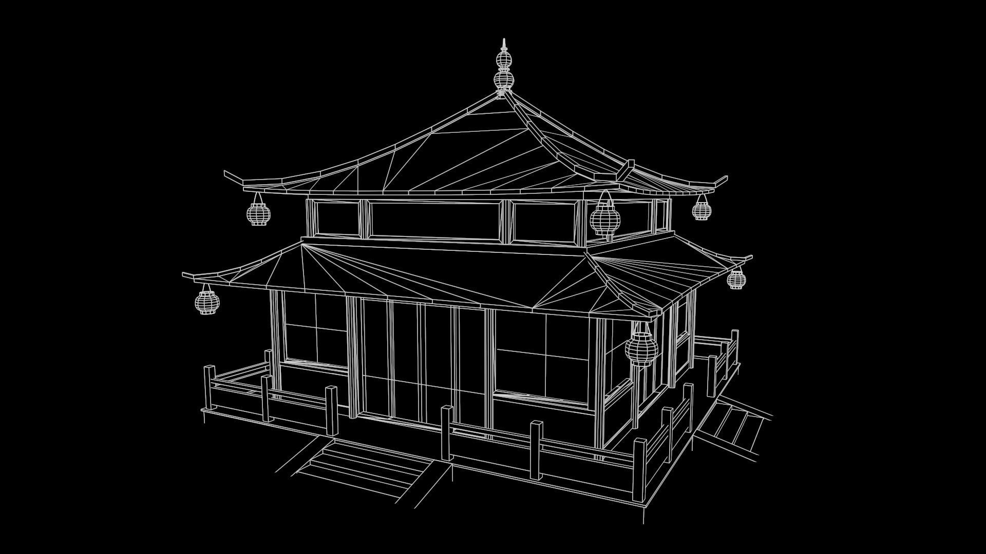 Asian Japanese Traditional Building Collection 3D model_125