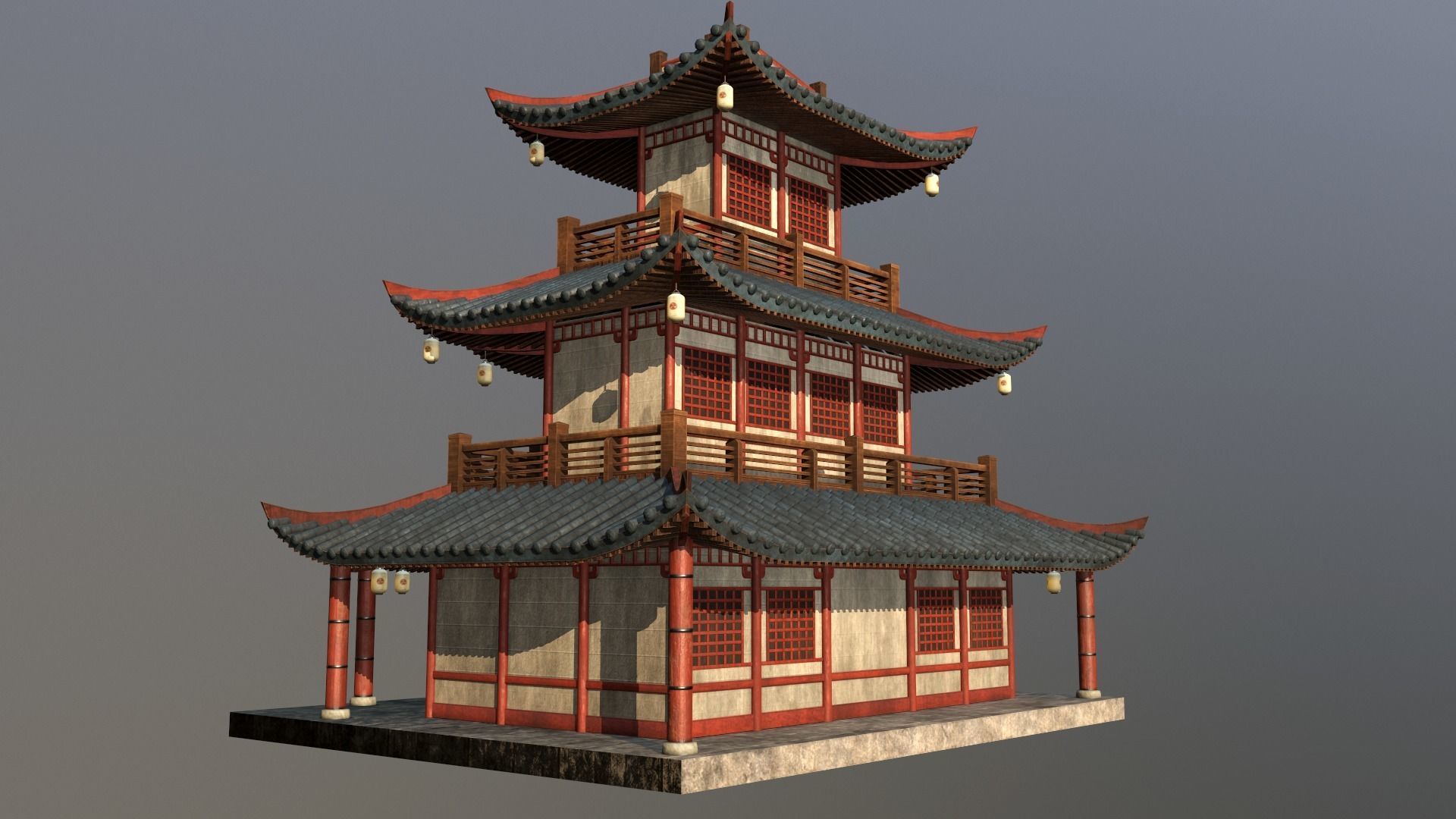 Asian Japanese Traditional Building Collection 3D model_26