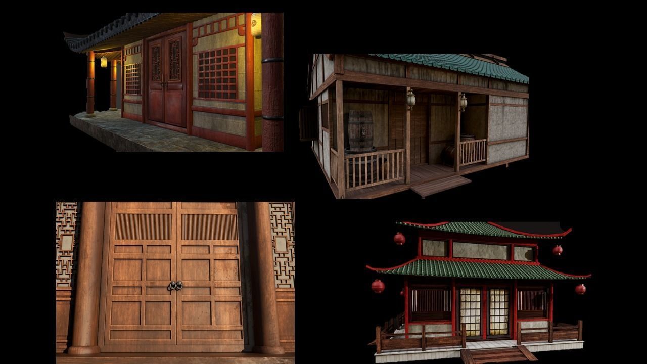Asian Japanese Traditional Building Collection 3D model_17