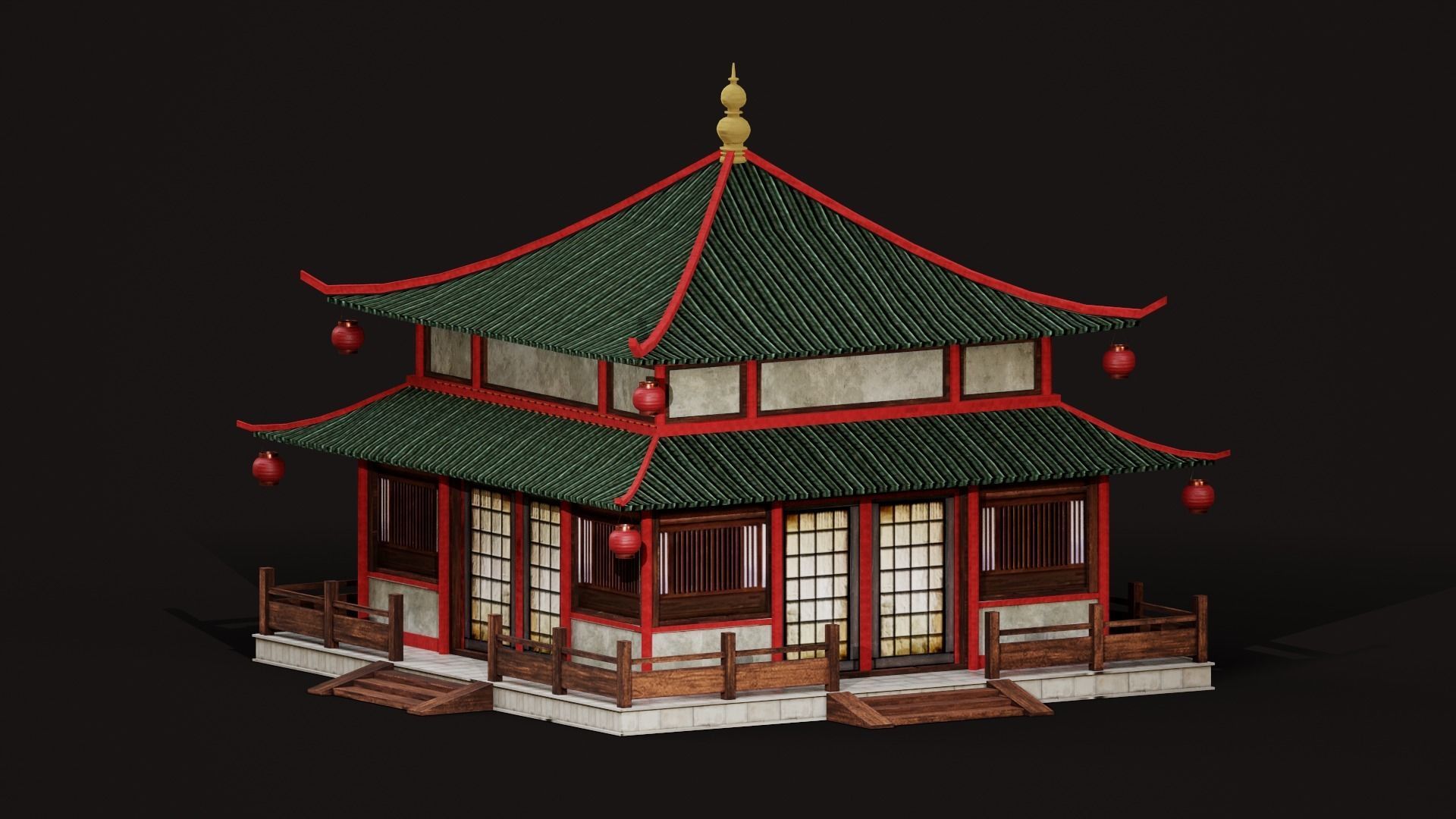 Asian Japanese Traditional Building Collection 3D model_22