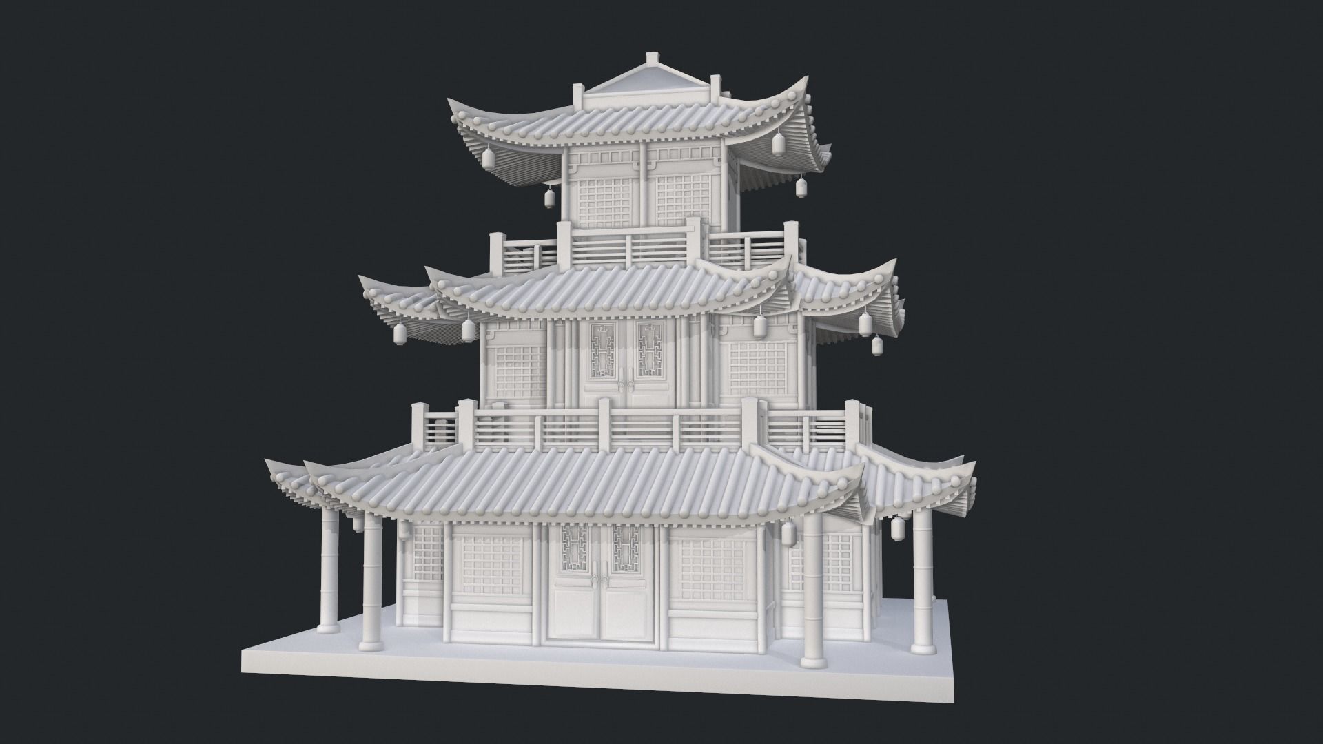 Asian Japanese Traditional Building Collection 3D model_153