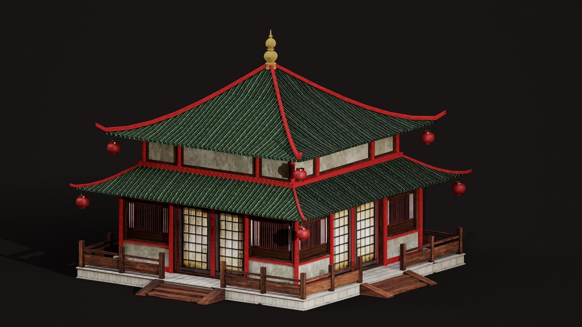 Asian Japanese Traditional Building Collection 3D model_112
