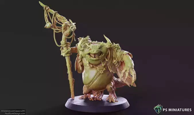 Green Slaad Lizardman - Pose 1 3D print model