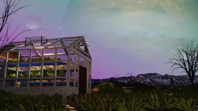 Green House with 100 plants