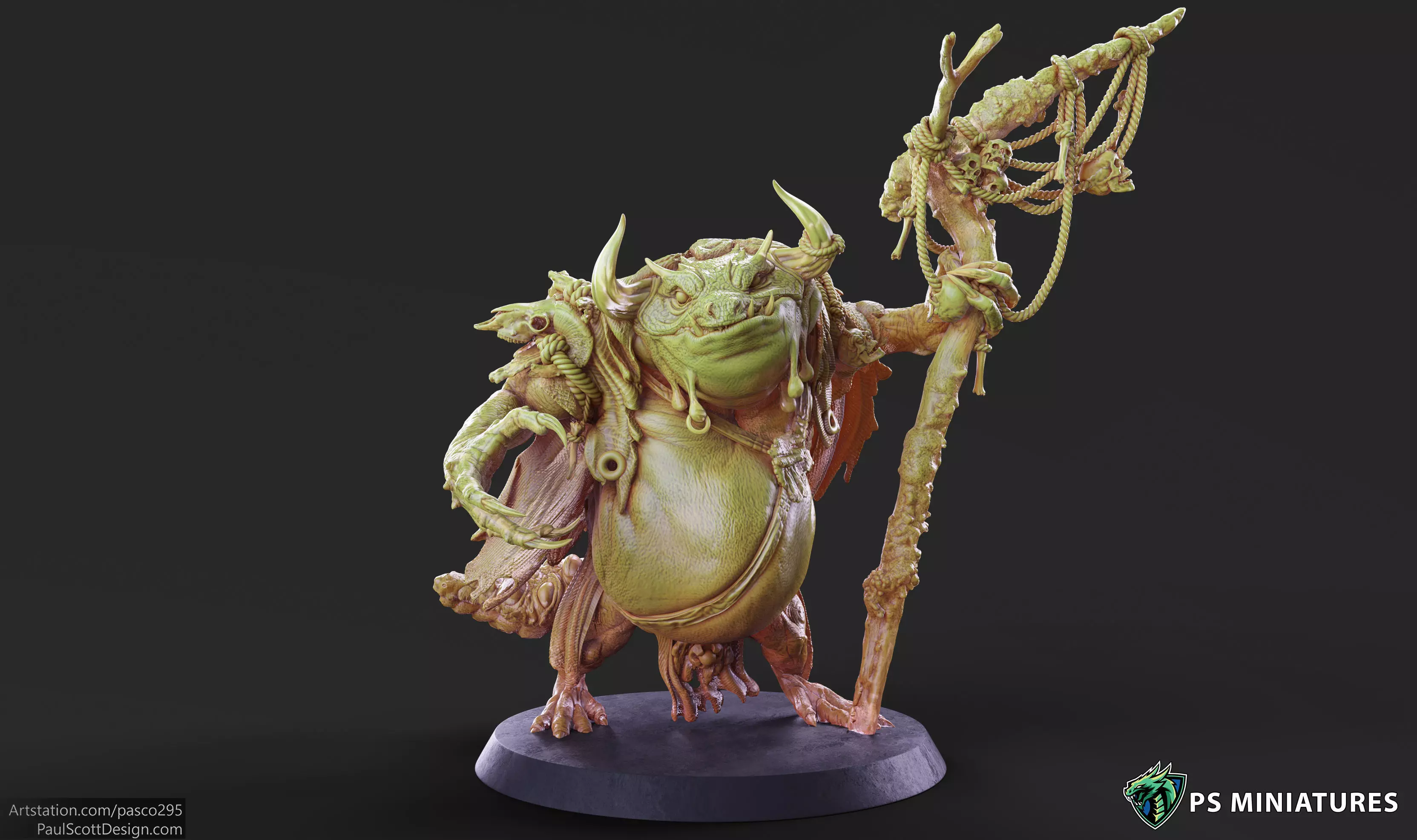 Green Slaad Lizardman - Pose 2 3D print model_0