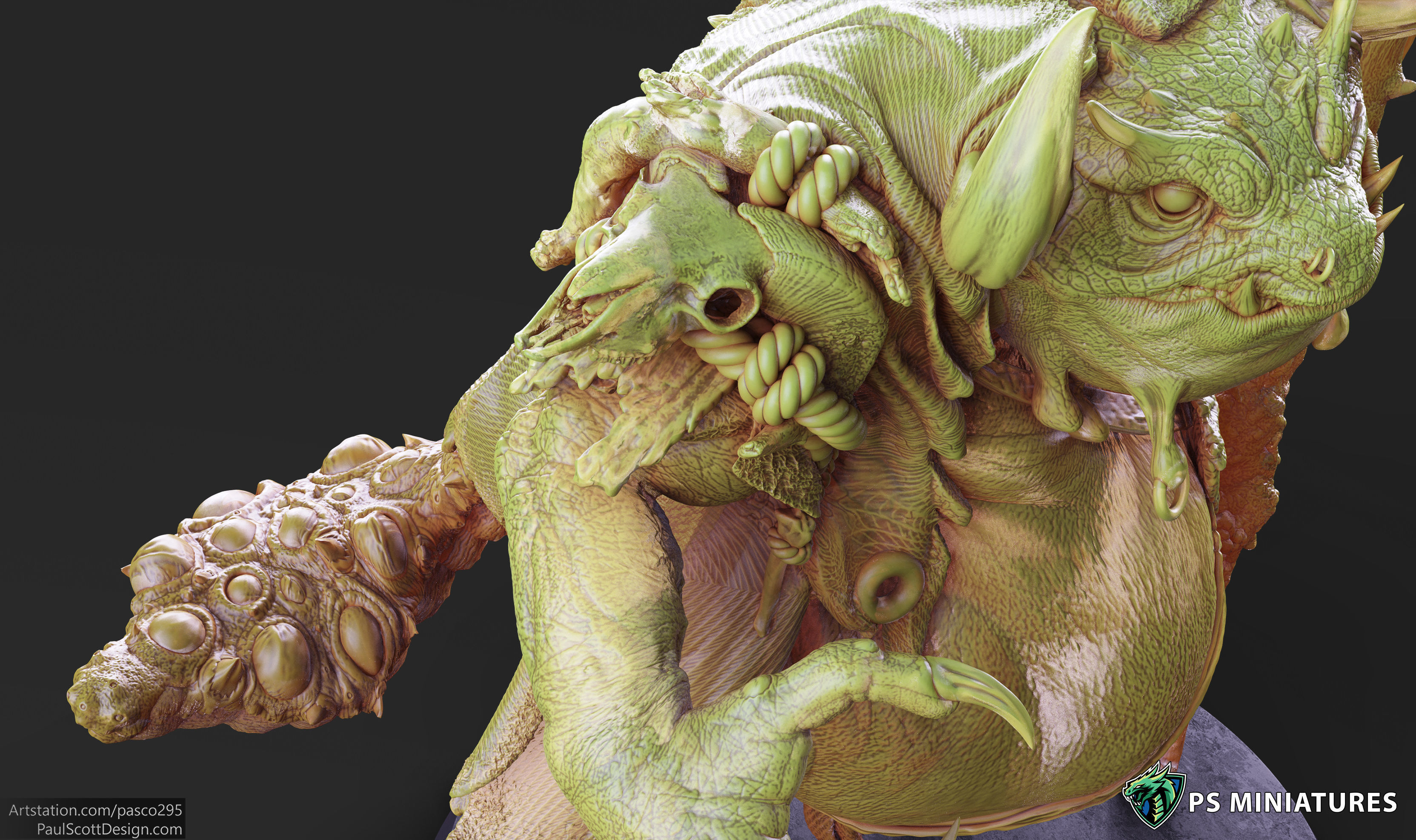 Green Slaad Lizardman - Pose 2 3D print model_6
