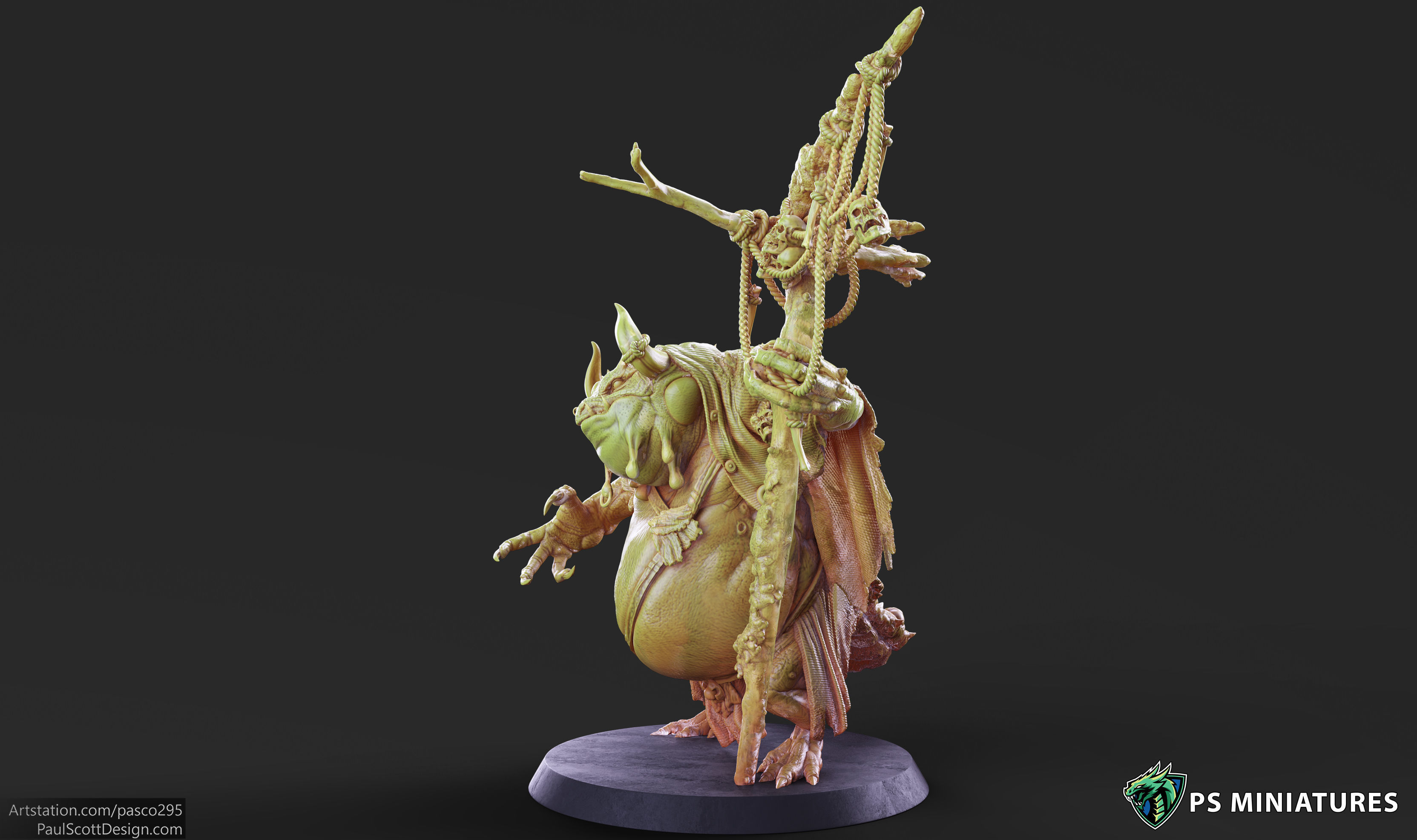 Green Slaad Lizardman - Pose 2 3D print model_10