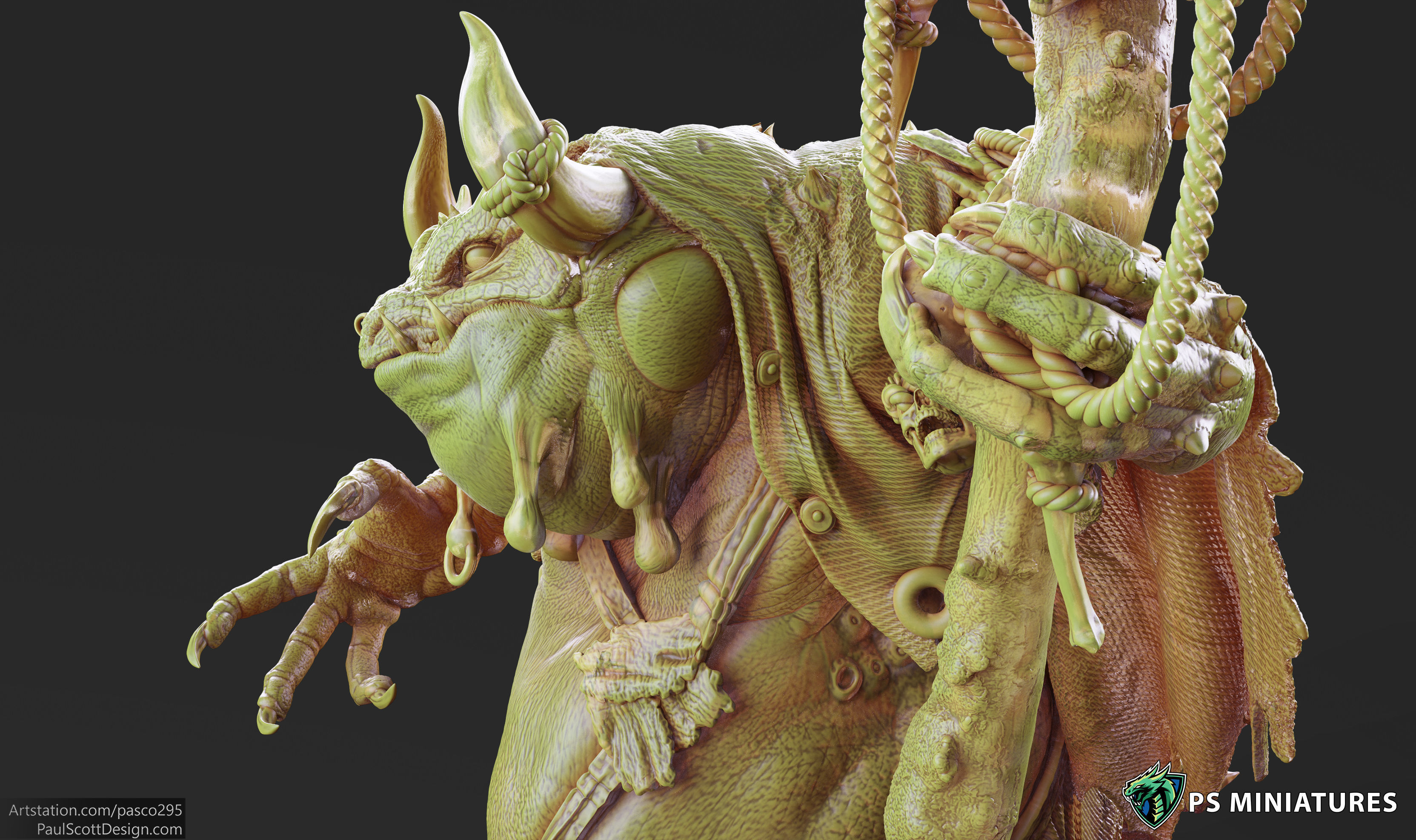 Green Slaad Lizardman - Pose 2 3D print model_8