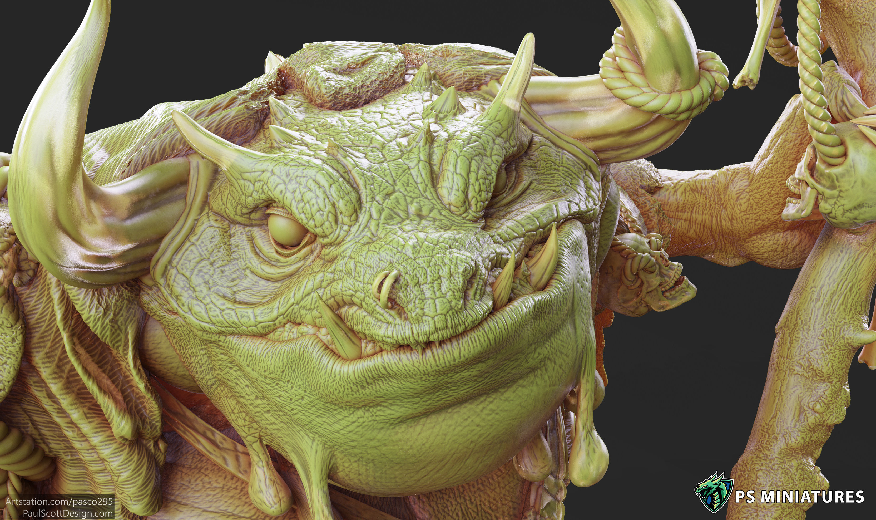 Green Slaad Lizardman - Pose 2 3D print model_1
