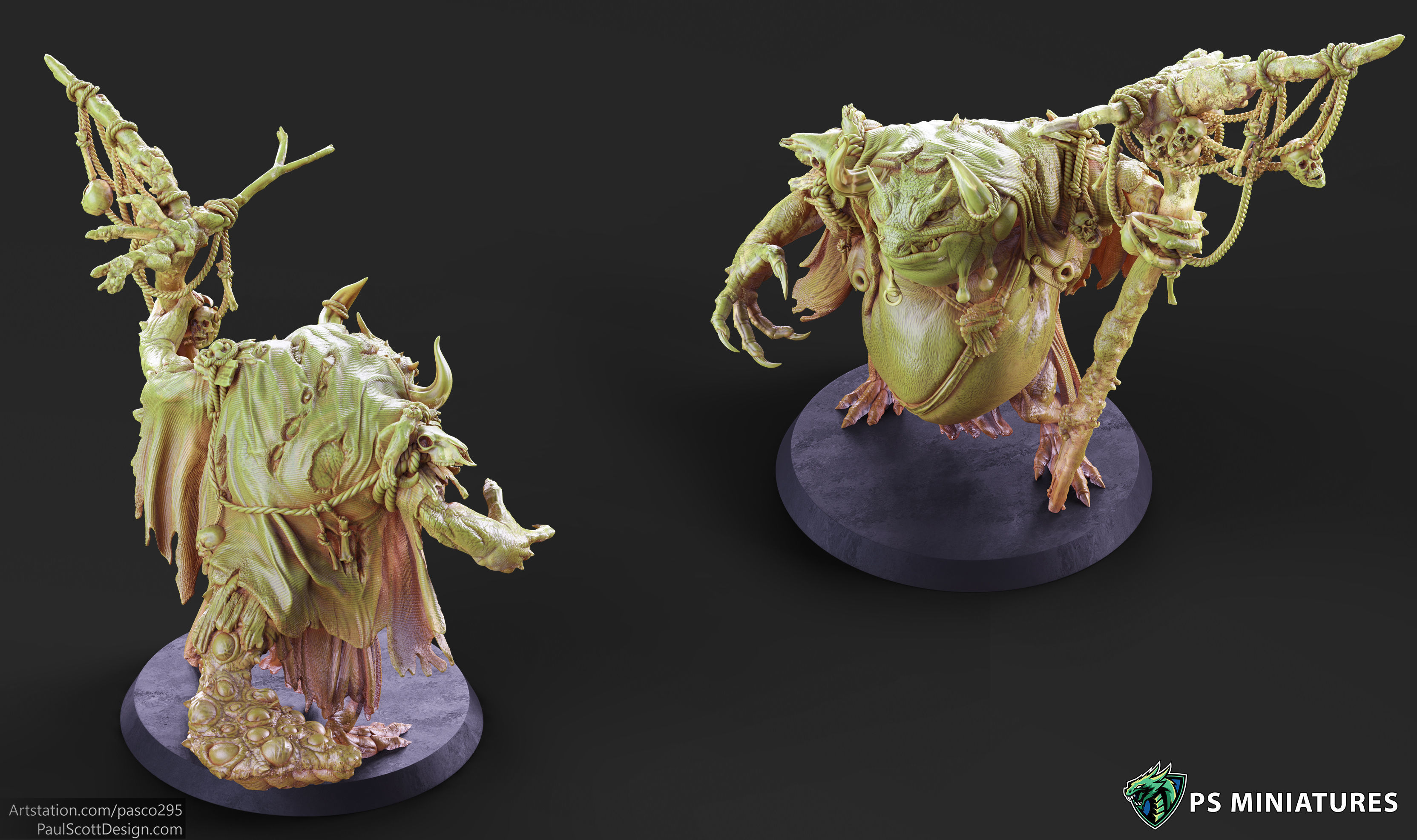 Green Slaad Lizardman - Pose 2 3D print model_2