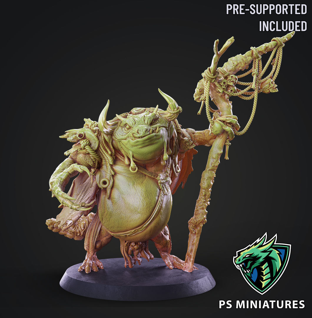 Green Slaad Lizardman - Pose 2 3D print model_12