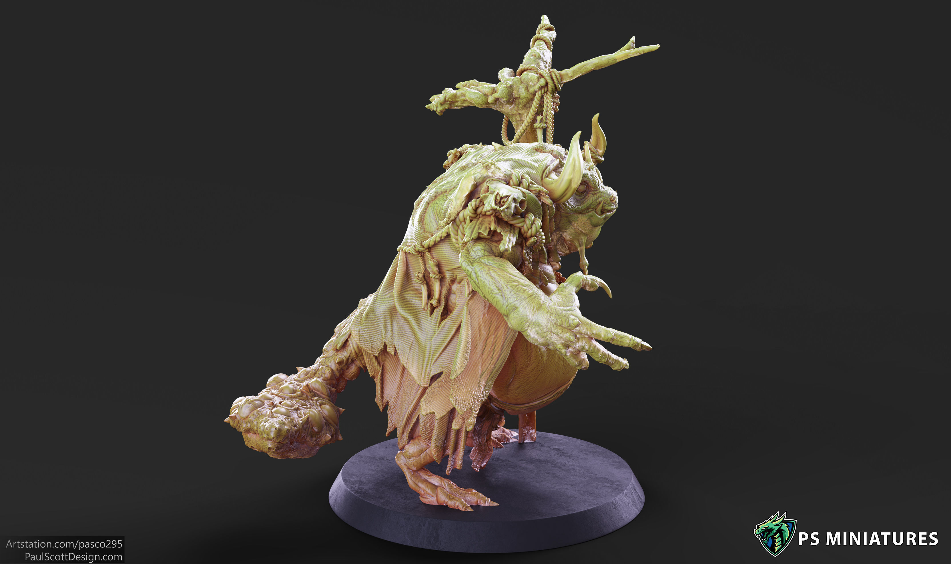 Green Slaad Lizardman - Pose 2 3D print model_11